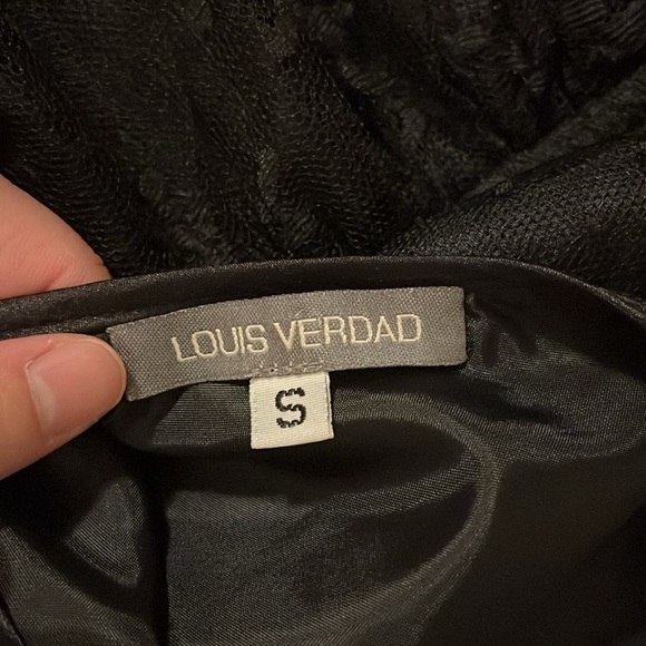 Vintage Louis Verdad Black Lace Ballerina Deep V-neck Dress S - Picture 10 of 12